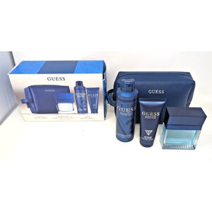Seductive Homme Blue by Guess for Men - 4 Pc Gift Set body spray shower gel bag